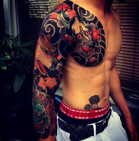 tatuaje japones brazo completo